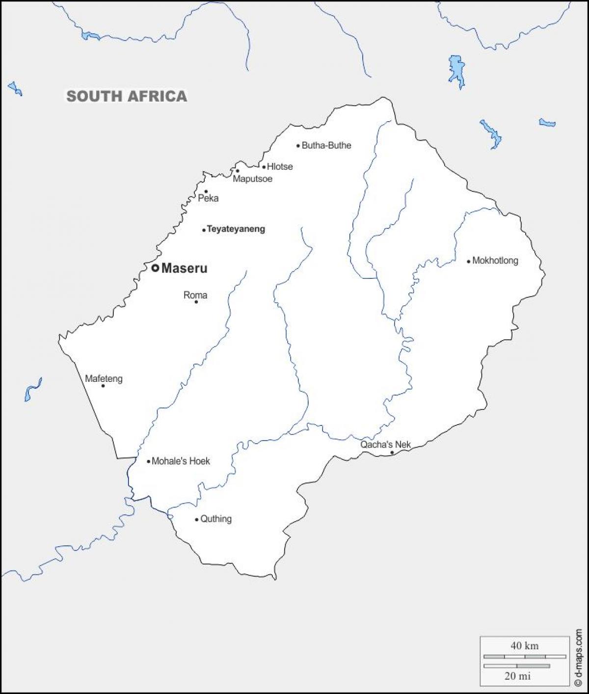 지도 maputsoe 레소토