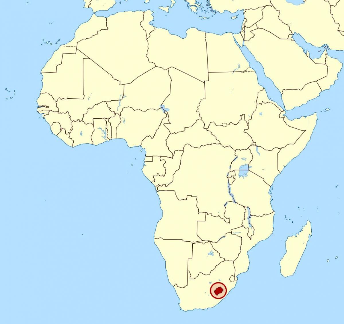 지도의 레소토에서 아프리카의 지도